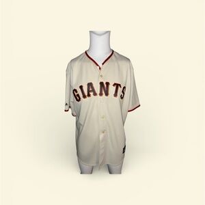 MLB Cream Giants Baseball Jersey with Orange Trim